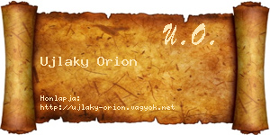 Ujlaky Orion névjegykártya